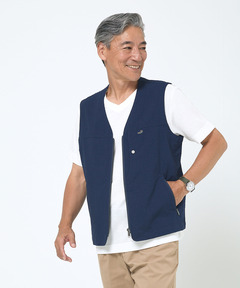 メンズ シアサッカー ベスト【吸汗速乾】通販 [1604-53410