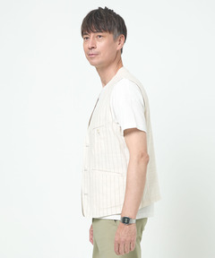 【新品未使用】Callaway ホワイト ストライプ ベスト メンズ ストライプ柄 ベスト【吸汗速乾】通販 [1604-53412