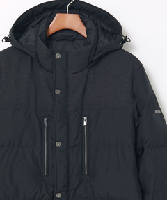 メンズ フード付き 切り替え ダウンコート通販 [1604-58403