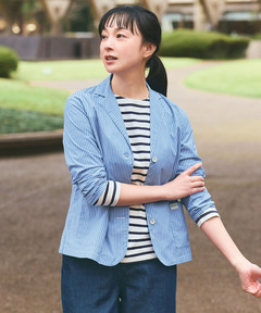 レディース ストライプ シャツ ジャケット通販 [2001-53100