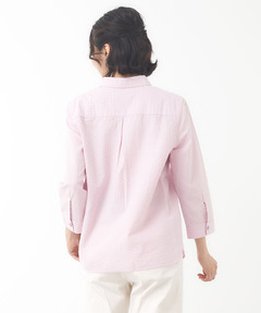 レディース スノーコットン サッカー 七分袖ブラウス【接触冷感】通販