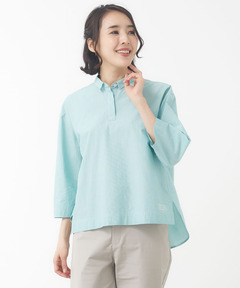 レディース スノーコットン バックタック 七分袖ブラウス【接触冷感