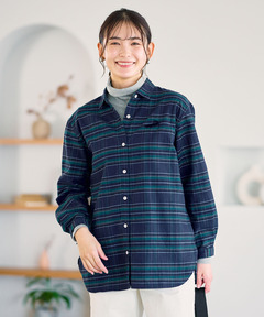 レディース 微起毛ピケ チェック柄 ブラウス通販 [2001-55107