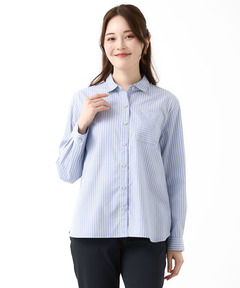 レディース コットンブロード ストライプ柄 ブラウス通販 [2001-56104