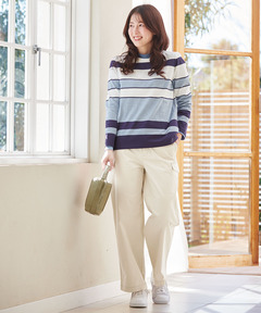 レディース ボーダー ハイネック カットソー通販 [2002-48206