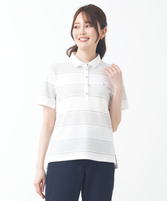 レディース 鹿の子 ボーダー ポロシャツ通販 [2002-53212