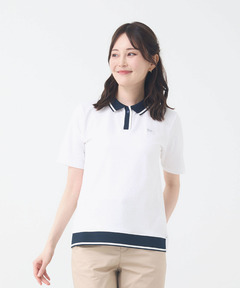 レディース スキッパーサッカー 配色ライン ポロシャツ通販 [2002