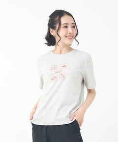 レディース アイコンプリント クルーネック Tシャツ【吸汗速乾