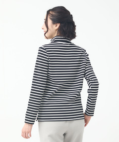 レディース 起毛ボーダー タートルネックカットソー通販 [2002-55232