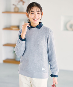 レディース ニット風 クルーネックトレーナー通販 [2002-56210
