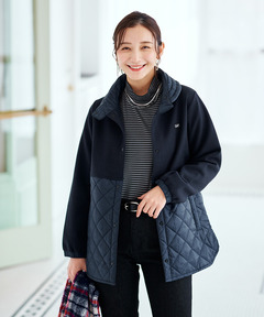 レディース 鹿の子 ドッキング キルトジャケット通販 [2002-56213