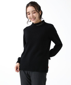 レディース ハイネック リブデザイン ニット通販 [2003-58303