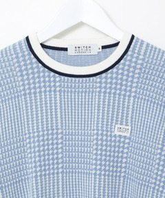 レディース ウールブレンド 千鳥柄チェック 配色 ニット通販 [2003