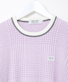 レディース ウールブレンド 千鳥柄チェック 配色 ニット通販 [2003