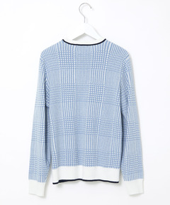 レディース ウールブレンド 千鳥柄チェック 配色 ニット通販 [2003