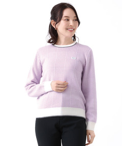 レディース ウールブレンド 千鳥柄チェック 配色 ニット通販 [2003