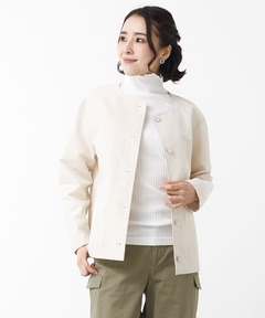 レディース リップル素材 ノーカラー ジャケット【手洗いOK】通販