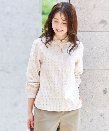 ドットドビー ショールカラー ブラウス