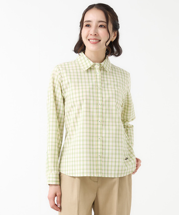 ノンアイロン チェック ブラウス【シワになりにくい】