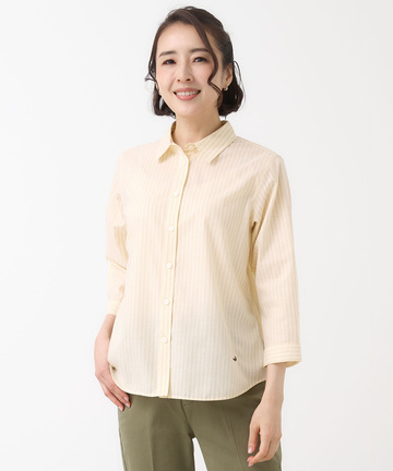 ノンアイロン ストライプ ブラウス