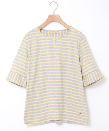 スノーリネン ボーダー Tシャツ【接触冷感】