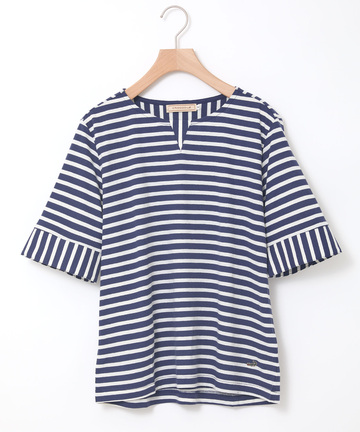 スノーリネン ボーダー Tシャツ【接触冷感】