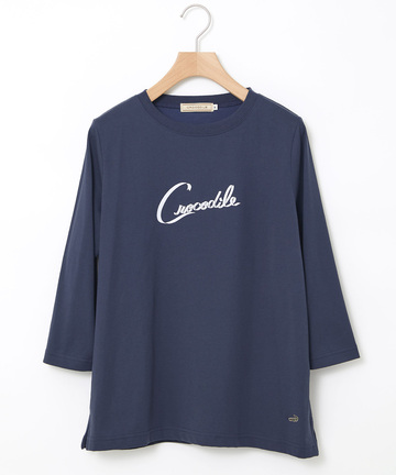 リボンロゴプリント 七分袖 Tシャツ