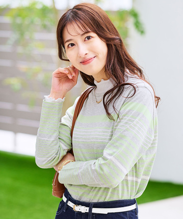 パネルボーダー 長袖 Tシャツ