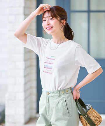 サンダルプリント 半袖 Tシャツ【吸汗速乾】