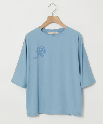 フラワープリント 天竺 Tシャツ