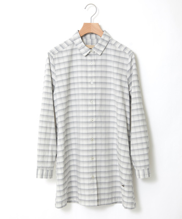 グラデーションチェック レギュラーカラー チュニック【一部店舗・WEB限定】