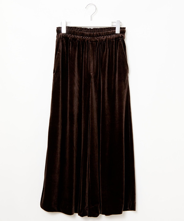 ベロア クロップド丈 キュロットパンツ