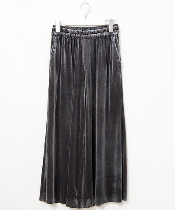 ベロア クロップド丈 キュロットパンツ