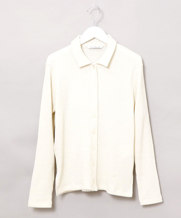 リブ ポロカーディガン 
