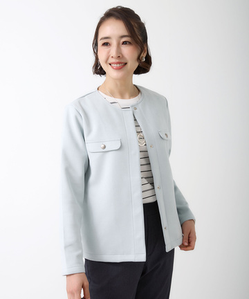 微起毛 ノーカラージャケット