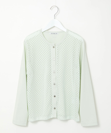 レース 切替 カーディガン