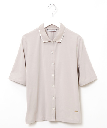 スカラップリブ ポロ カーディガン【オンラインショップ・一部店舗限定】