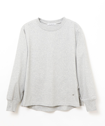 リブ切り替え ボーダー ロングTシャツ
