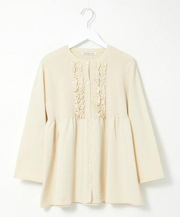 フロントフリル ペプラム カーディガン【一部店舗限定】