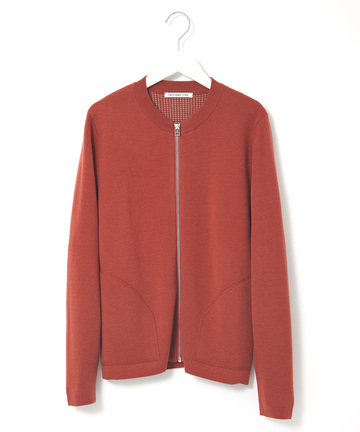 ウールブレンド ジップ ニットジャケット【手洗いOK】