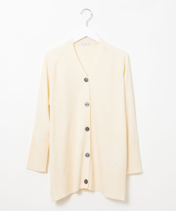 ウールブレンド ミドル丈 カーディガン