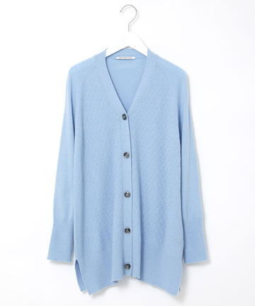 ウールブレンド ミドル丈 カーディガン