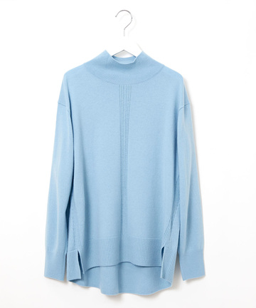 ウールブレンド モックネック ニットチュニック
