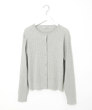 ケーブル編み ニットカーディガン【手洗いOK】【オンラインショップ・一部店舗限定】