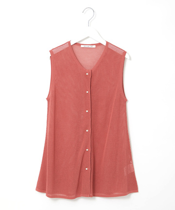 メッシュ編み  ニットベスト【手洗いOK】