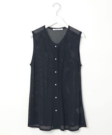 メッシュ編み  ニットベスト【手洗いOK】