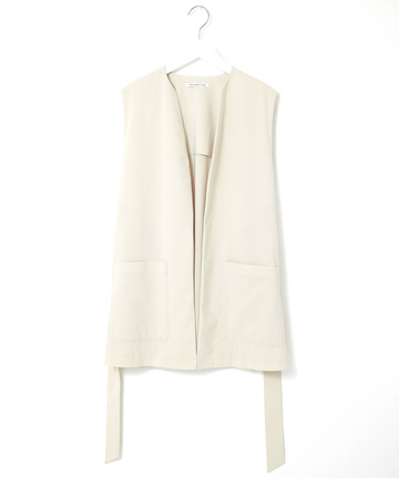 ベルト付き ミドル丈 ジレ【手洗いOK】【一部店舗限定】