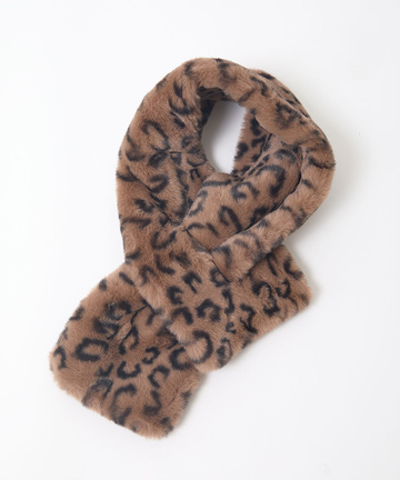 レオパード柄 ティペット マフラー