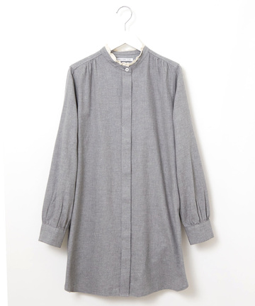 襟フリル 比翼 チュニック