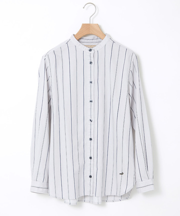 バンドカラー ストライプ ブラウス【一部店舗限定】